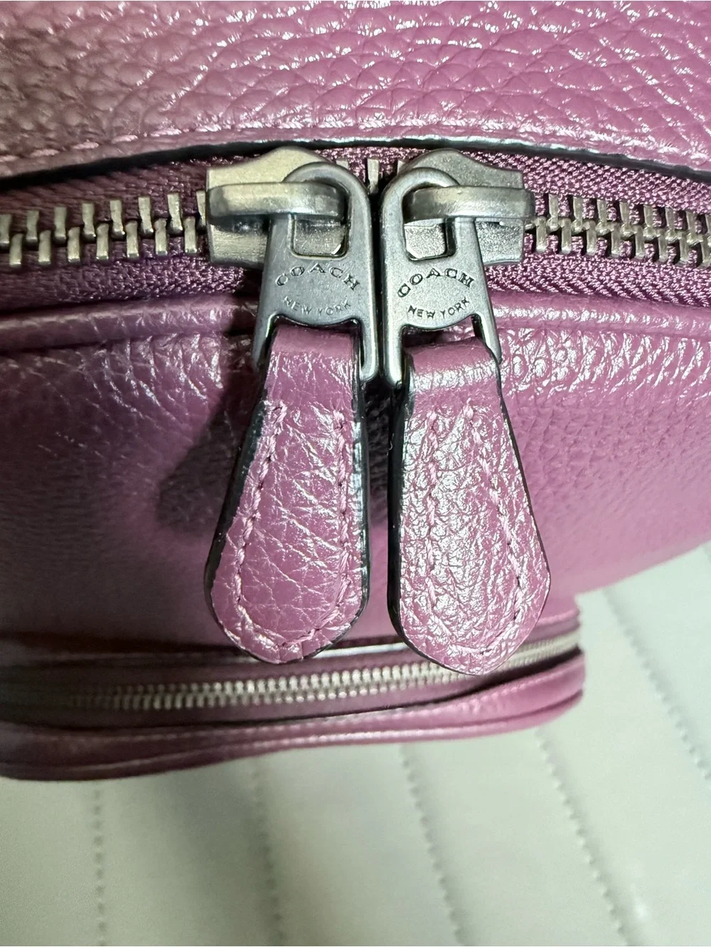 Coach NWOT Court Full Size Leather Backpack in Purple